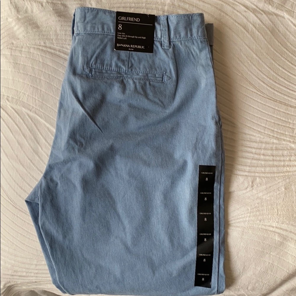 Light blue crop Girlfriend pants